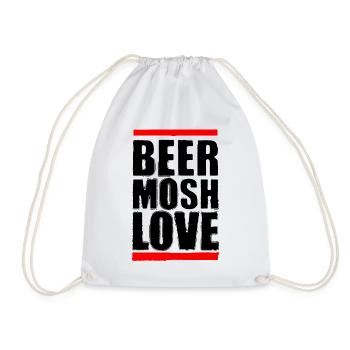 Bier Mosh Liebe Schwarzer Buchstabe - Turnbeutel - Weiß - Vorne