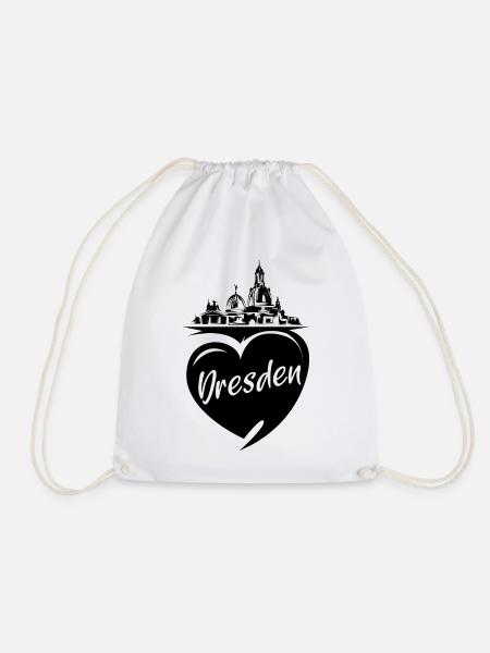 Dresden Herz Frauenkirche Liebe Stadt Osten Symbol - Turnbeutel - Weiß