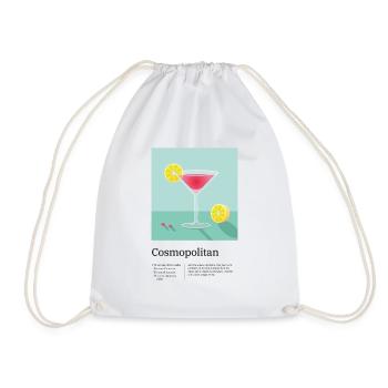 Cosmopolitan Cocktail Recipe Graphic/Illustration - Drawstring Bag - white - Front