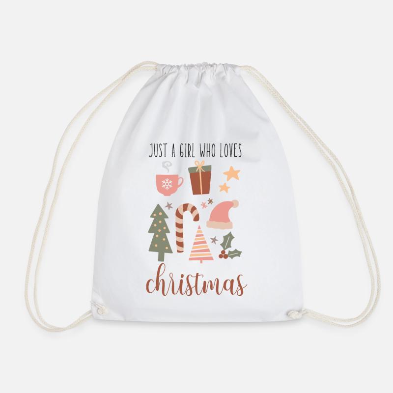 Boho Nur ein Mädchen, das Weihnachten liebt - Turnbeutel - Weiß