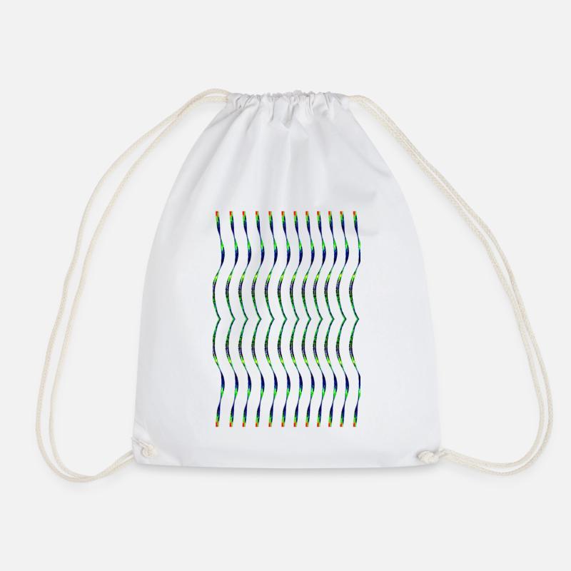 zigzag - Drawstring Bag - white