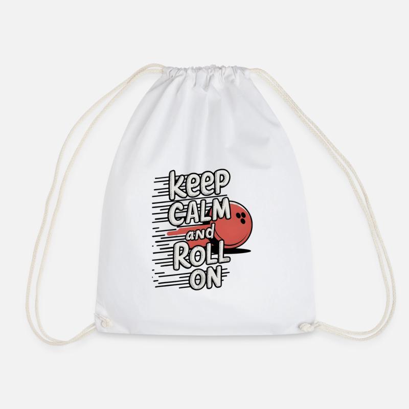 Keep Calm and Roll On - Drawstring Bag - white