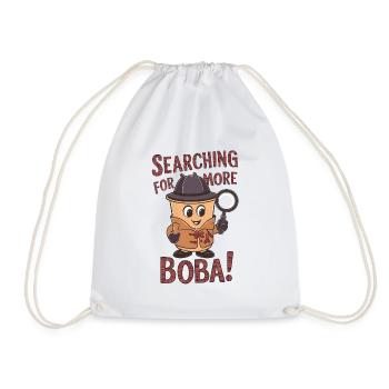 Searching for More Boba! - Drawstring Bag - white - Front