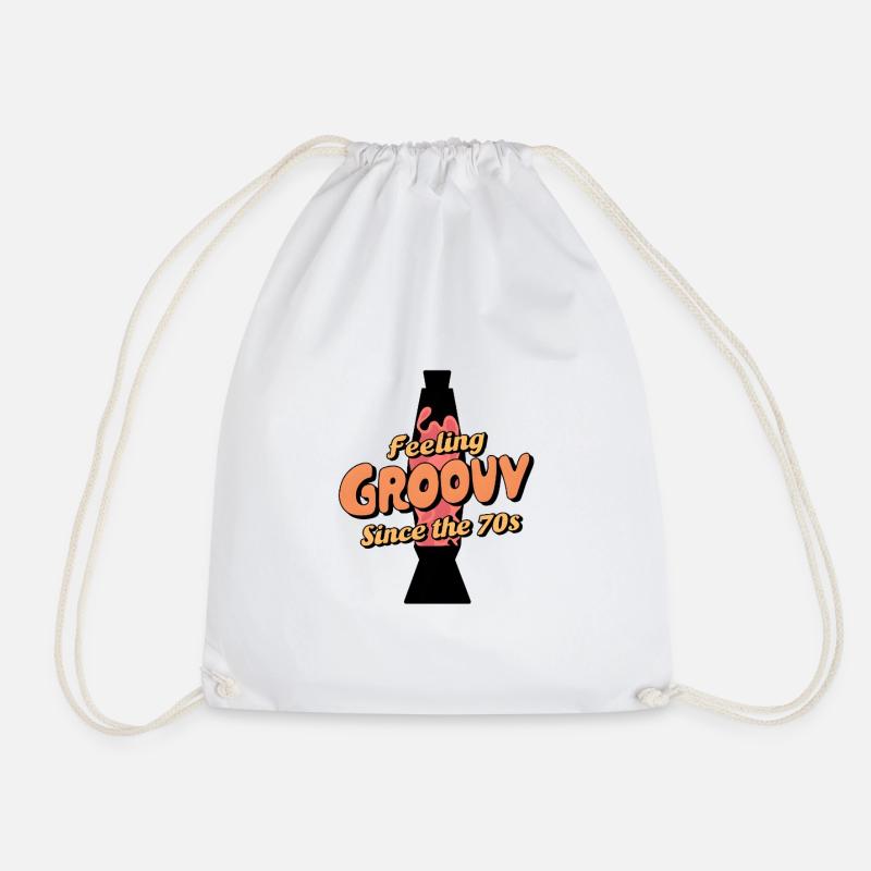 Feeling Groovy - Since The 70s - Drawstring Bag - white