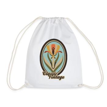 Vintage classique – Art Nouveau Floral - Sac de sport léger - blanc - Devant