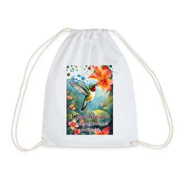 J’aime la nature, les colibris sont uniques - Sac de sport léger - blanc - Devant