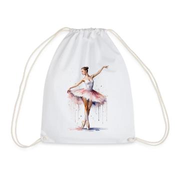 Ballerine Gracieuse - Aquarelle - Sac de sport léger - blanc - Devant
