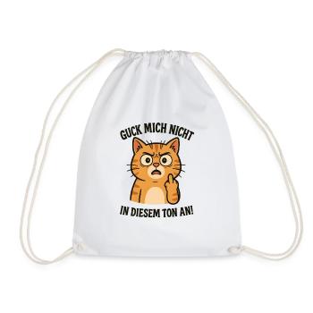 Chat avec un majeur drôle de dicton - Sac de sport léger - blanc - Devant