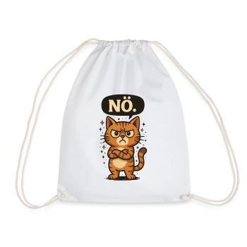 Statement Nö Katze Nein Spruch - Turnbeutel - Weiß - Vorne