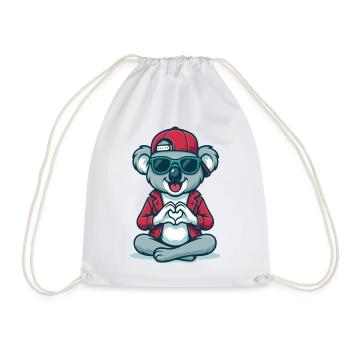 Chill Heart Koala - Drawstring Bag - white - Front