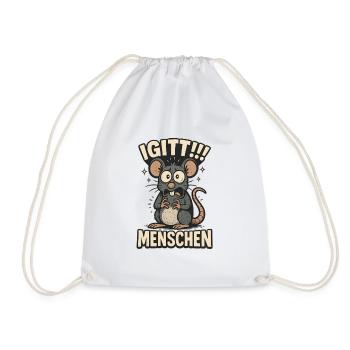 Yuck, I hate people, funny saying - Drawstring Bag - white - Front