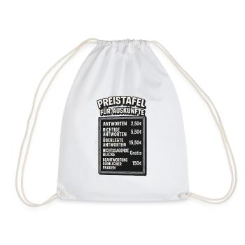 Office saying work colleagues stupid information - Drawstring Bag - white - Front
