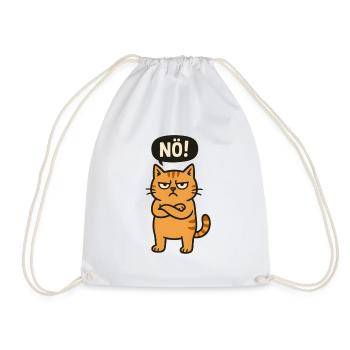 Funny cat with a cheeky saying Nope - Drawstring Bag - white - Front