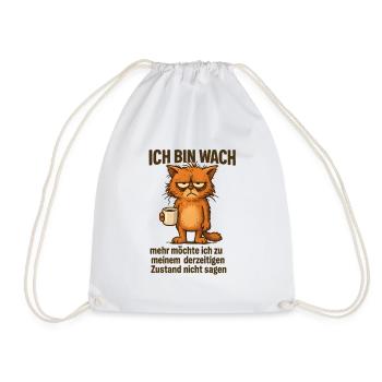 Ich bin wach Kaffee Katze - Turnbeutel - Weiß - Vorne