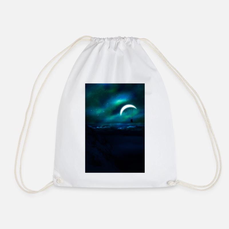 Night suspension under the moon - Drawstring Bag - white