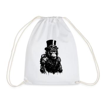 Robot Monkey - Drawstring Bag - white - Front