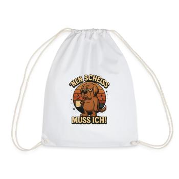 I have to give a shit about coffee statement - Drawstring Bag - white - Front