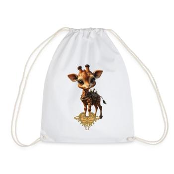 Charming Steampunk Giraffe - Drawstring Bag - white - Front