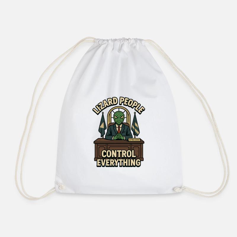 Reptiloid Chef Kontrolliert Alles - Drawstring Bag - white
