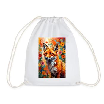 Fuchs Blumen abstrakt Fuchsliebhaber Geschenk  - Turnbeutel - Weiß - Vorne