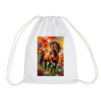 Cheval abstrait fleurs cadeau amoureux des chevaux - Sac de sport léger - blanc - Devant