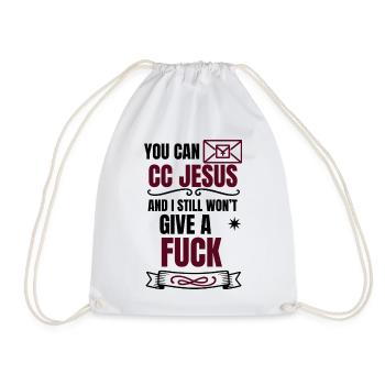 Cheeky Saying Design – No F*** Given - Drawstring Bag - white - Front
