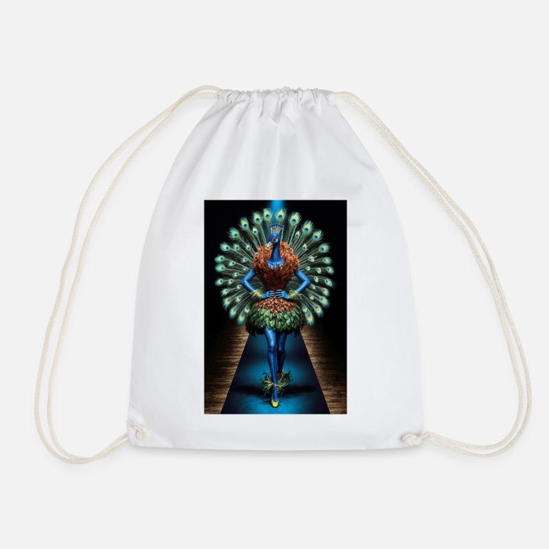 Humanoid Guan on Walkway - Drawstring Bag - white