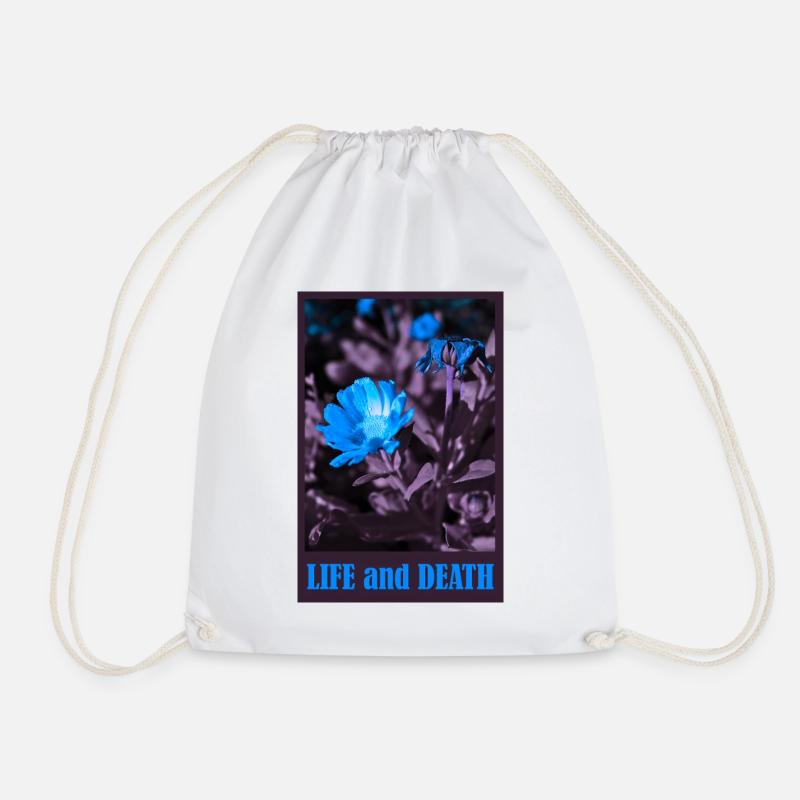 Floral motif with wisdom - Drawstring Bag - white
