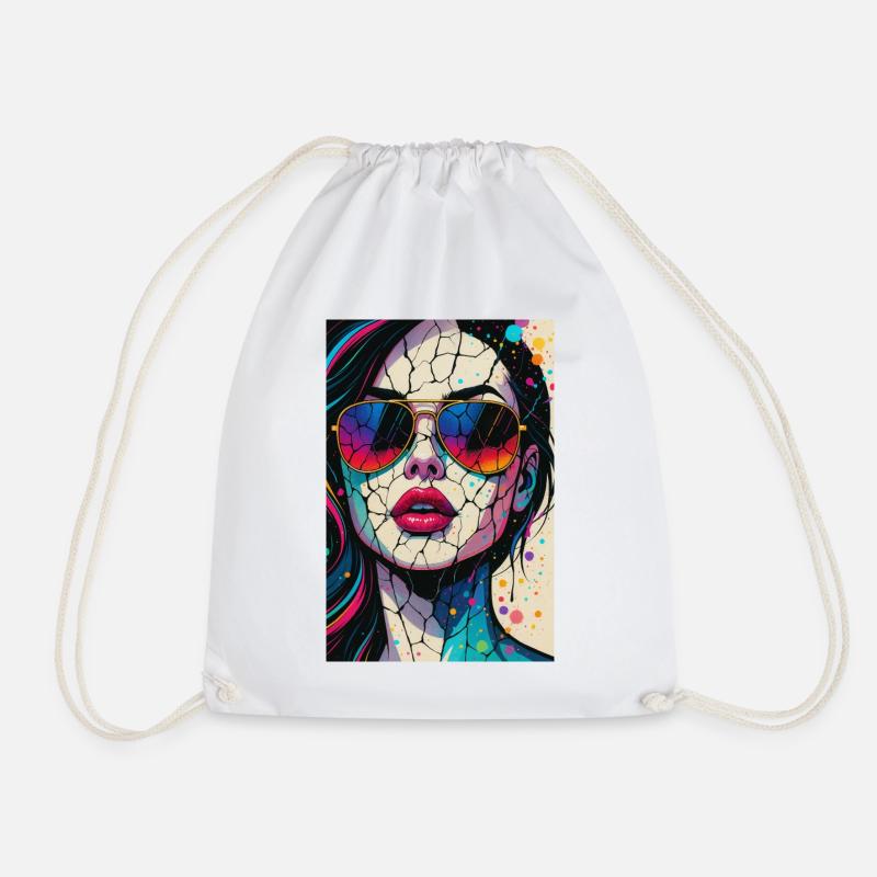 SUGARCRASH_NEON_6000x9000 - Drawstring Bag - white