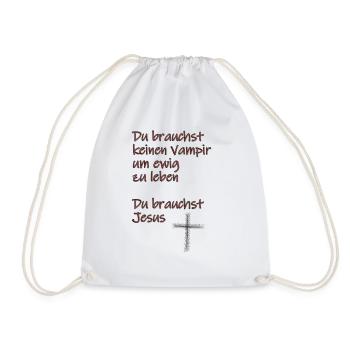 Ermutigende Jesus-Vampir-Botschaft - Turnbeutel - Weiß - Vorne