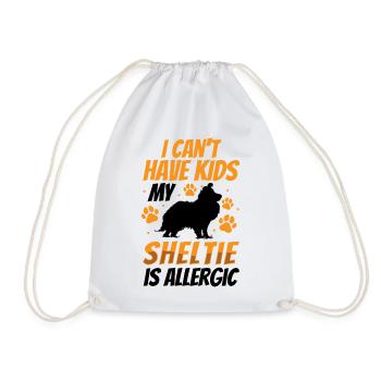 Sheltie No Children Shetland Sheepdog - Drawstring Bag - white - Front