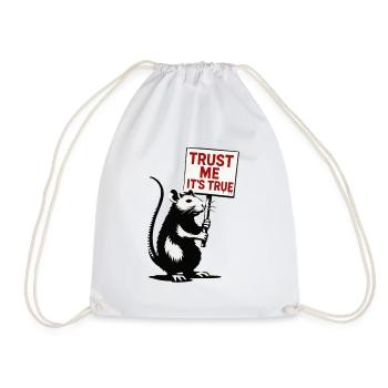 Rat avec bouclier, croyez-moi, c’est vrai - Sac de sport léger - blanc - Devant