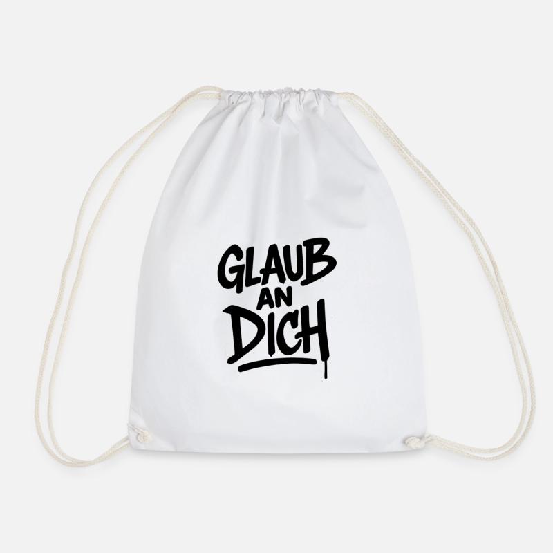 Glaub an Dich – Mut Spruch - Turnbeutel - Weiß