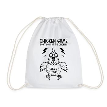 Chicken Game Don't look at the chicken Game over - Drawstring Bag - white - Front