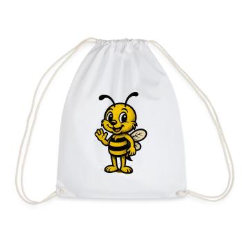 Motif pour enfants : Dessin animé d’abeille mignonne - Sac de sport léger - blanc - Devant