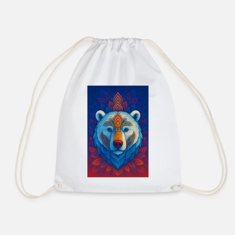 Blauer Bär Mandala - Turnbeutel - Weiß