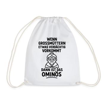 Ominous granny granny suspicious pun - Drawstring Bag - white - Front