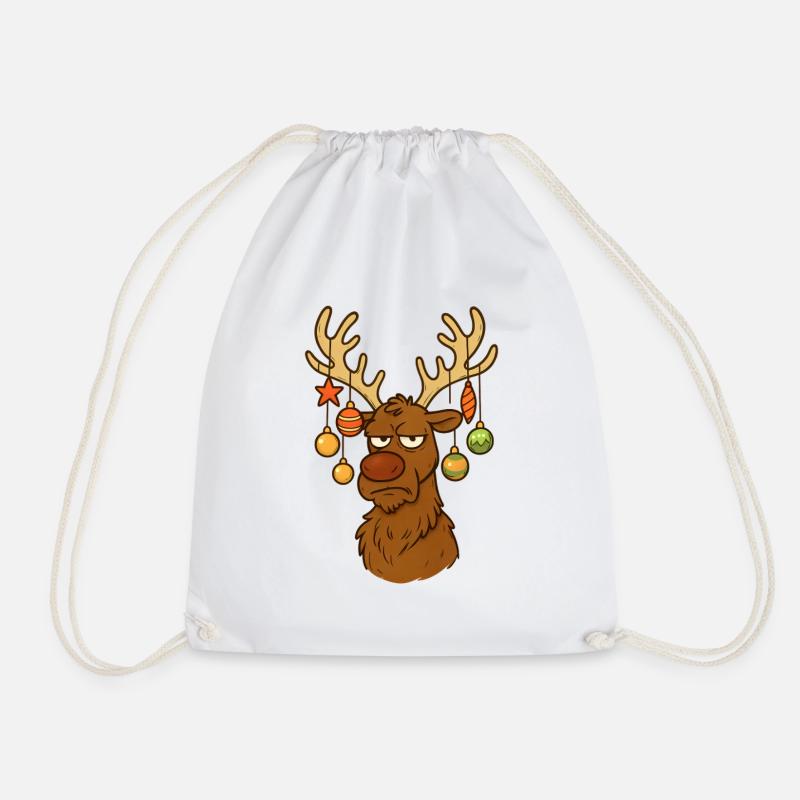 Rentier Hirsch Weihnachten - Turnbeutel - Weiß