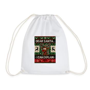 Dear Santa I Can Explain - Turnbeutel - Weiß - Vorne