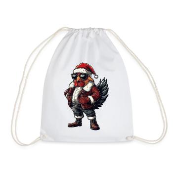 Hahn Weihnachten Winter - Turnbeutel - Weiß - Vorne