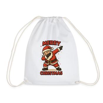 Tamponnement du motif du Père Noël Joyeux Noël - Sac de sport léger - blanc - Devant