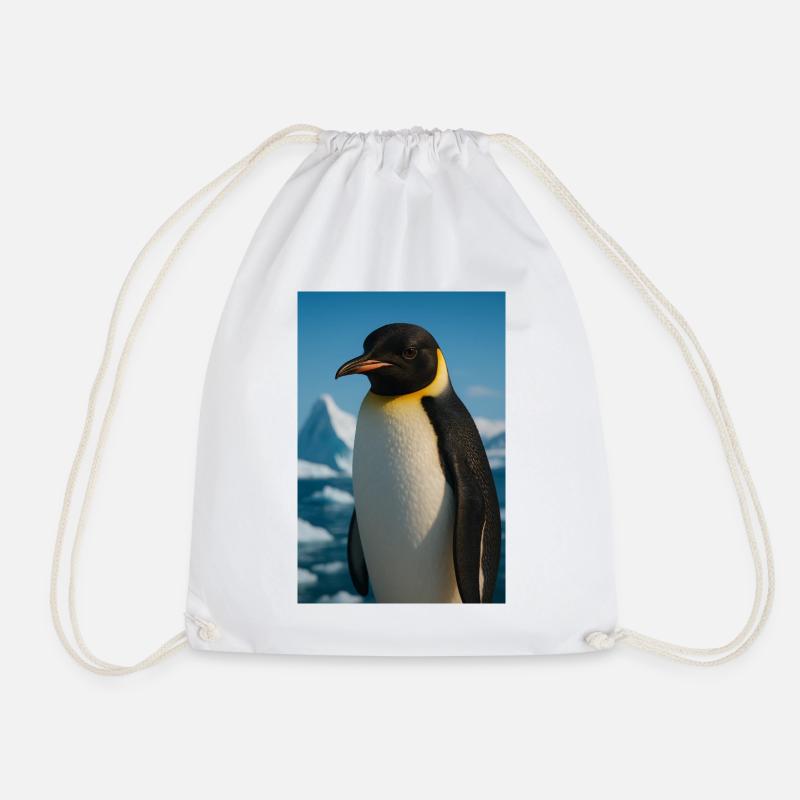 Penguin Portrait Mighty - Drawstring Bag - white