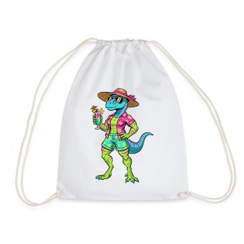 Cocktail Dino Hawaii Stil - Turnbeutel - Weiß - Vorne