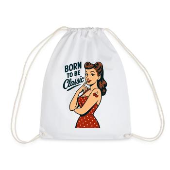 Cadeau rétro classique né de la Pin-Up Rockabilly - Sac de sport léger - blanc - Devant