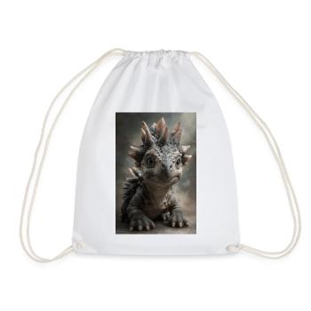 Portrait du Petit Stégosaure - Sac de sport léger - blanc - Devant