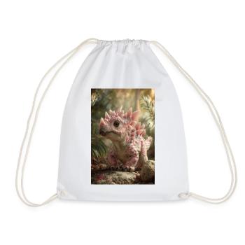 Stégosaure rose dans la Forêt des Braises - Sac de sport léger - blanc - Devant