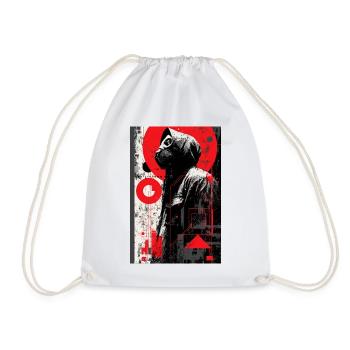 Masque à gaz rouge Graffiti - Sac de sport léger - blanc - Devant
