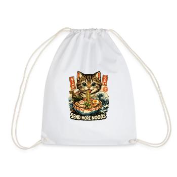 Ramen Nouilles, Amoureux des Chats, Kats Kawaii Rétro - Sac de sport léger - blanc - Devant