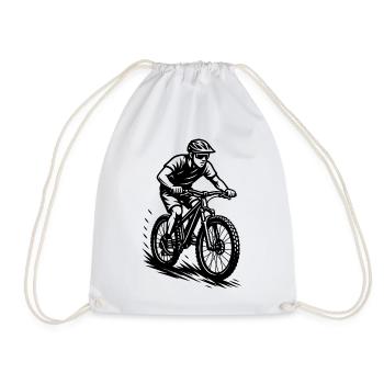 Mountain bike artwork for your outfit - Drawstring Bag - white - Front