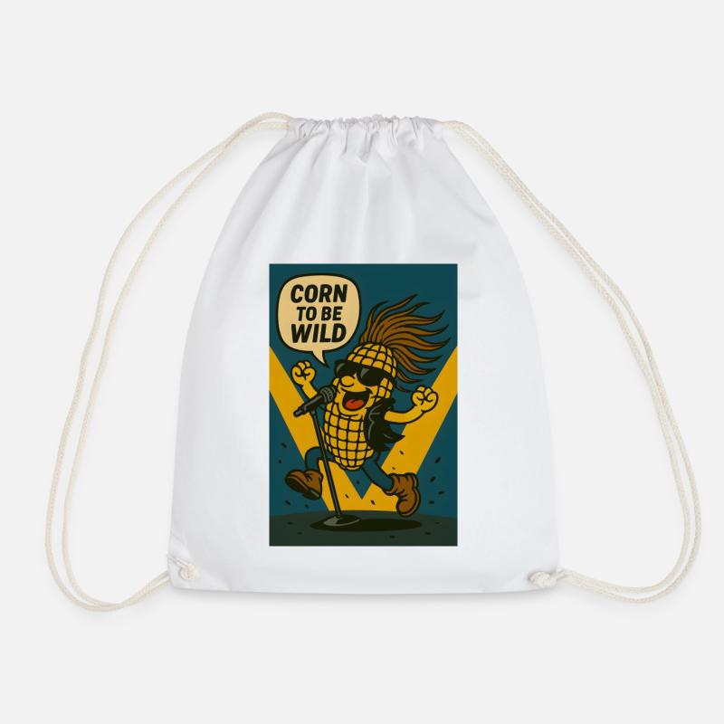 Corn To Be Wild - Drawstring Bag - white